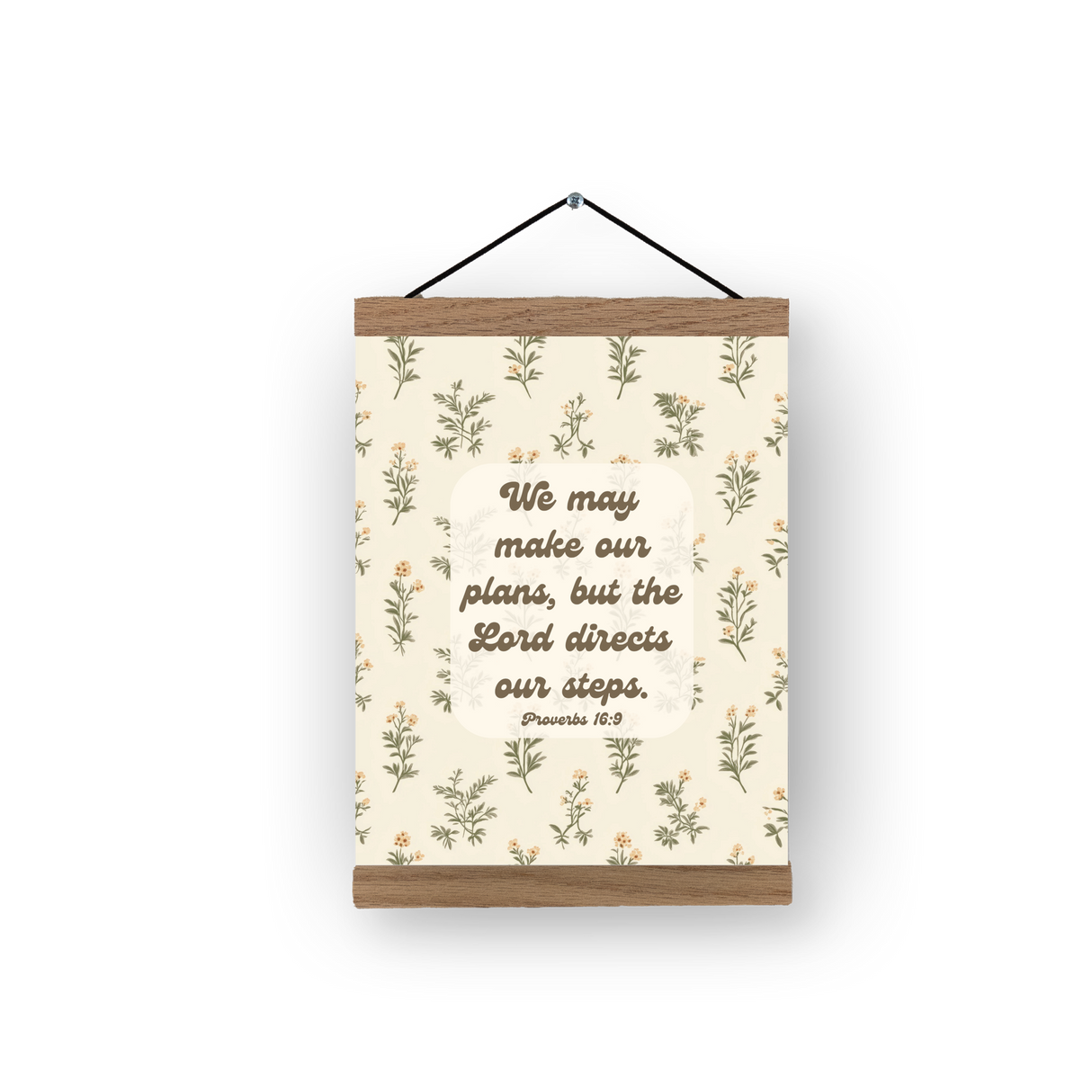 We May Make Our Plans print shown with 8 inch minimal magnetic hanger