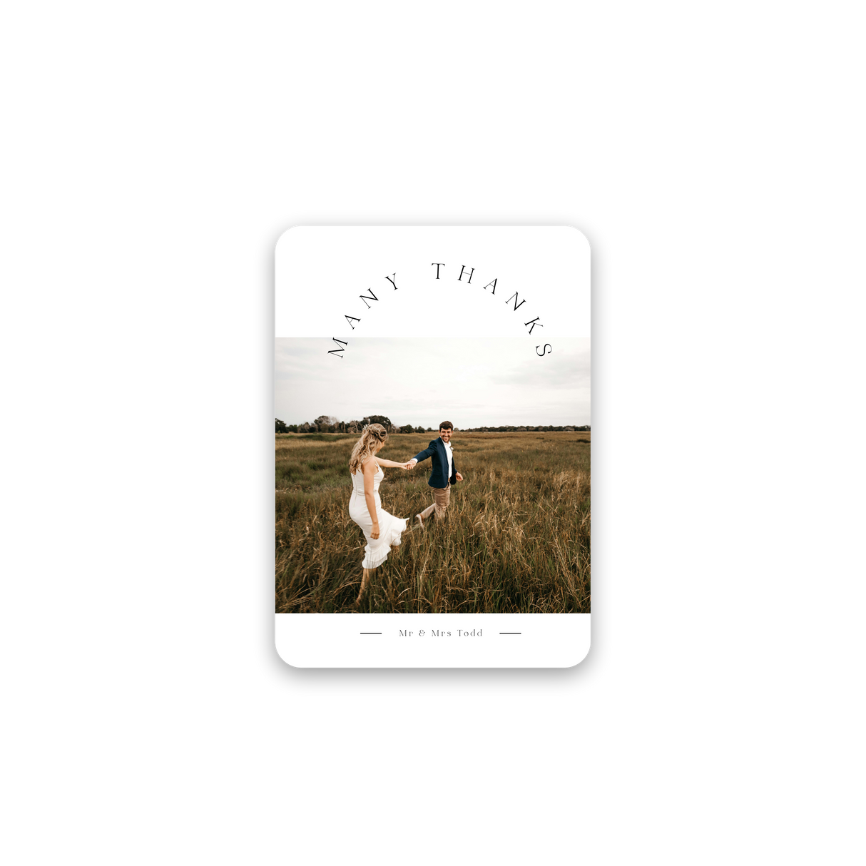 Angele Arched wedding thank you card