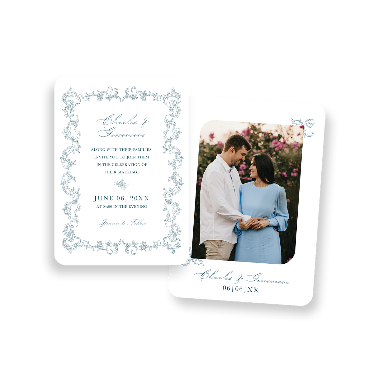 Baroque invitation rounded