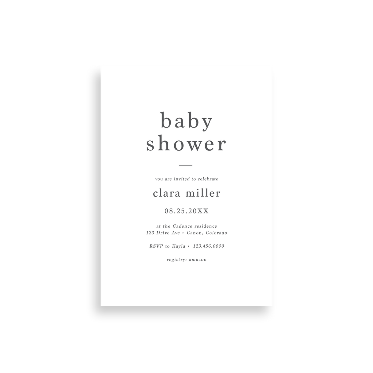 Basic baby shower invitation