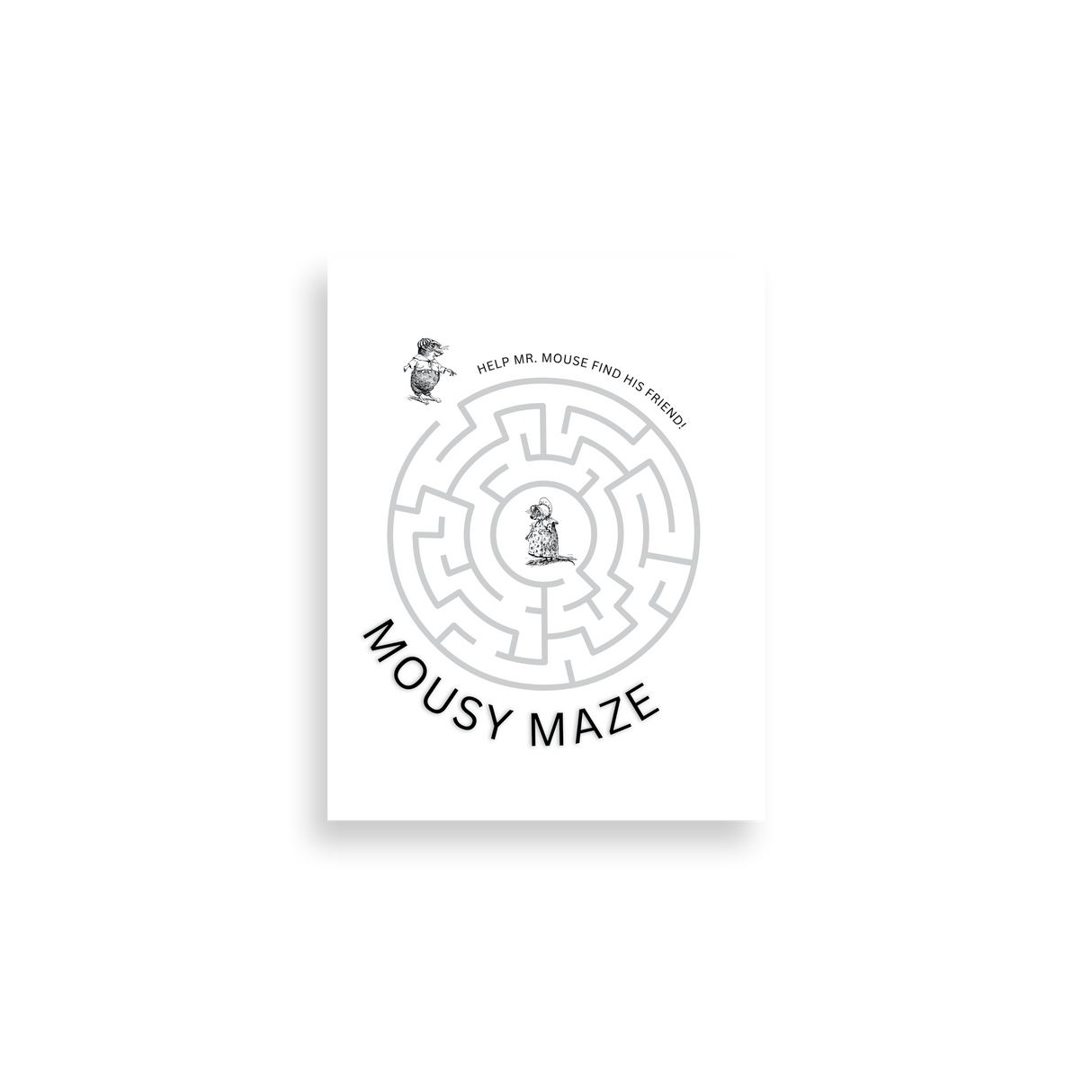 Mousy Maze| FREE Kid's Printable