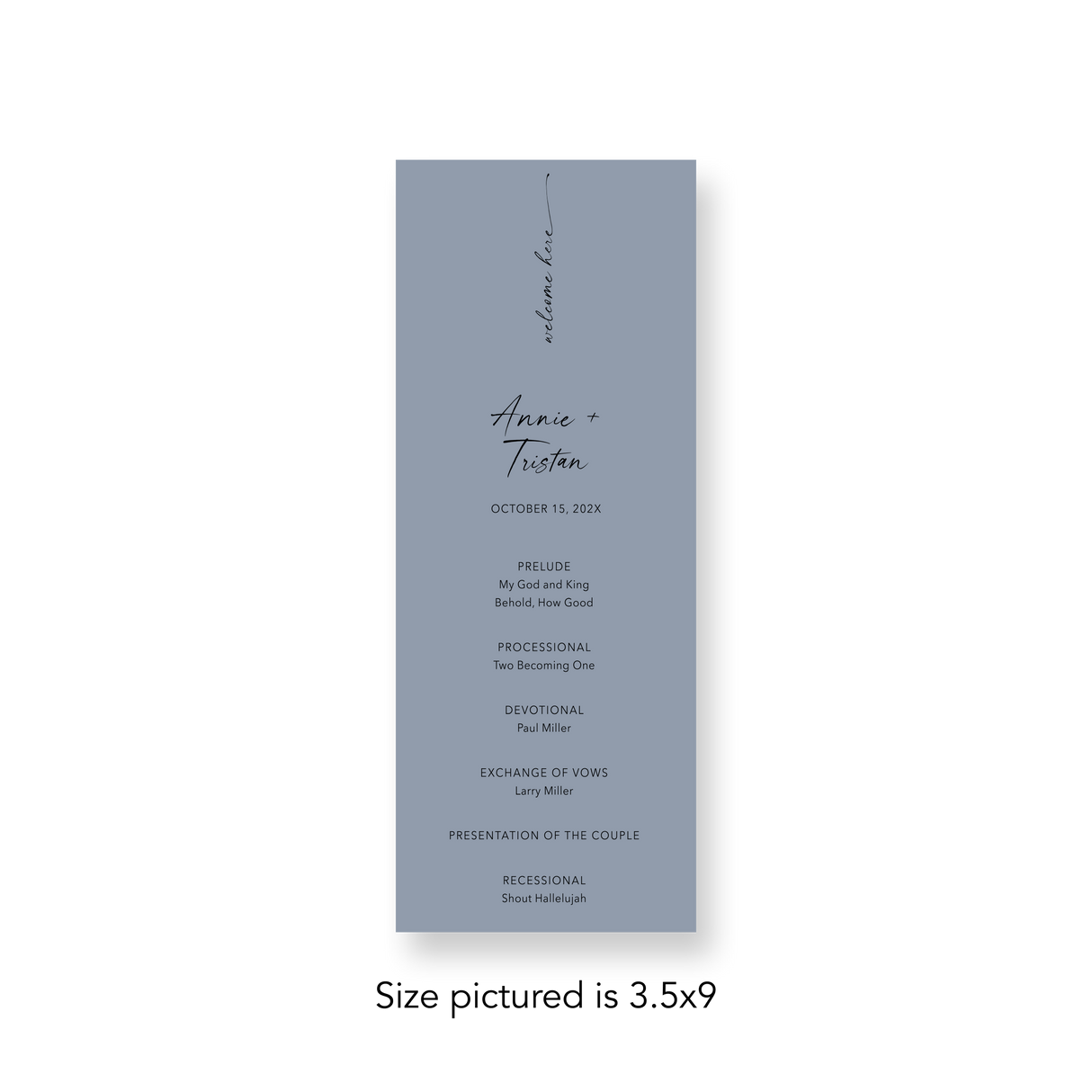 Dusty Blue wedding program
