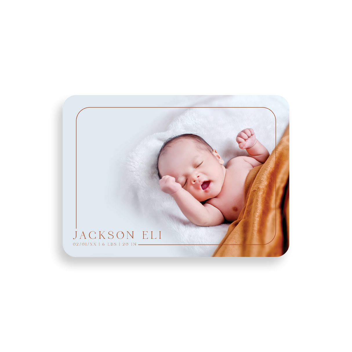 Full Photo Frame birth announcement rounded corners