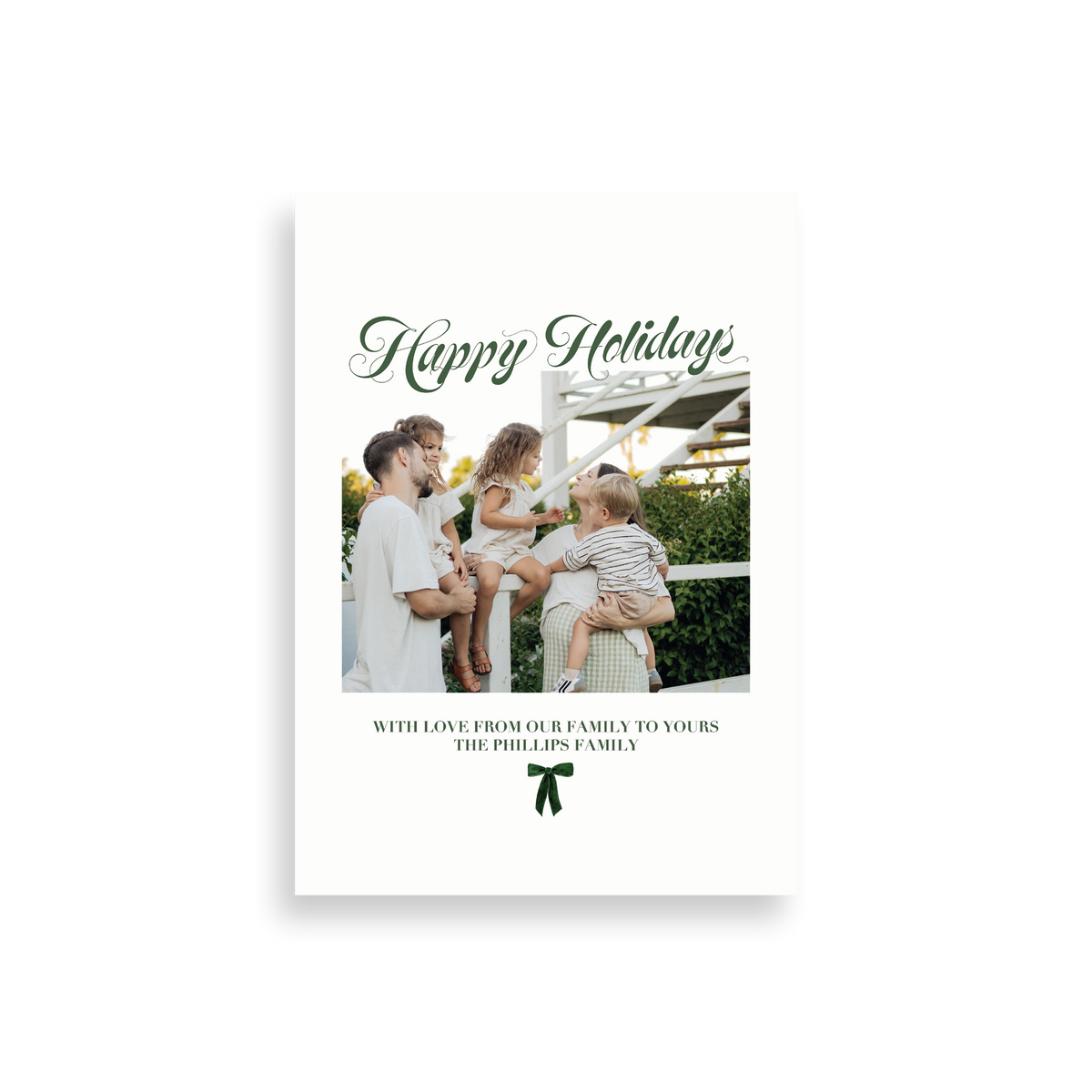 Green Bow Christmas Card - image 2