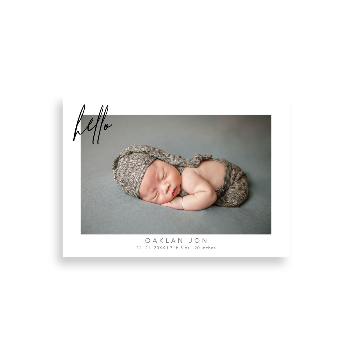 Hello birth announcement