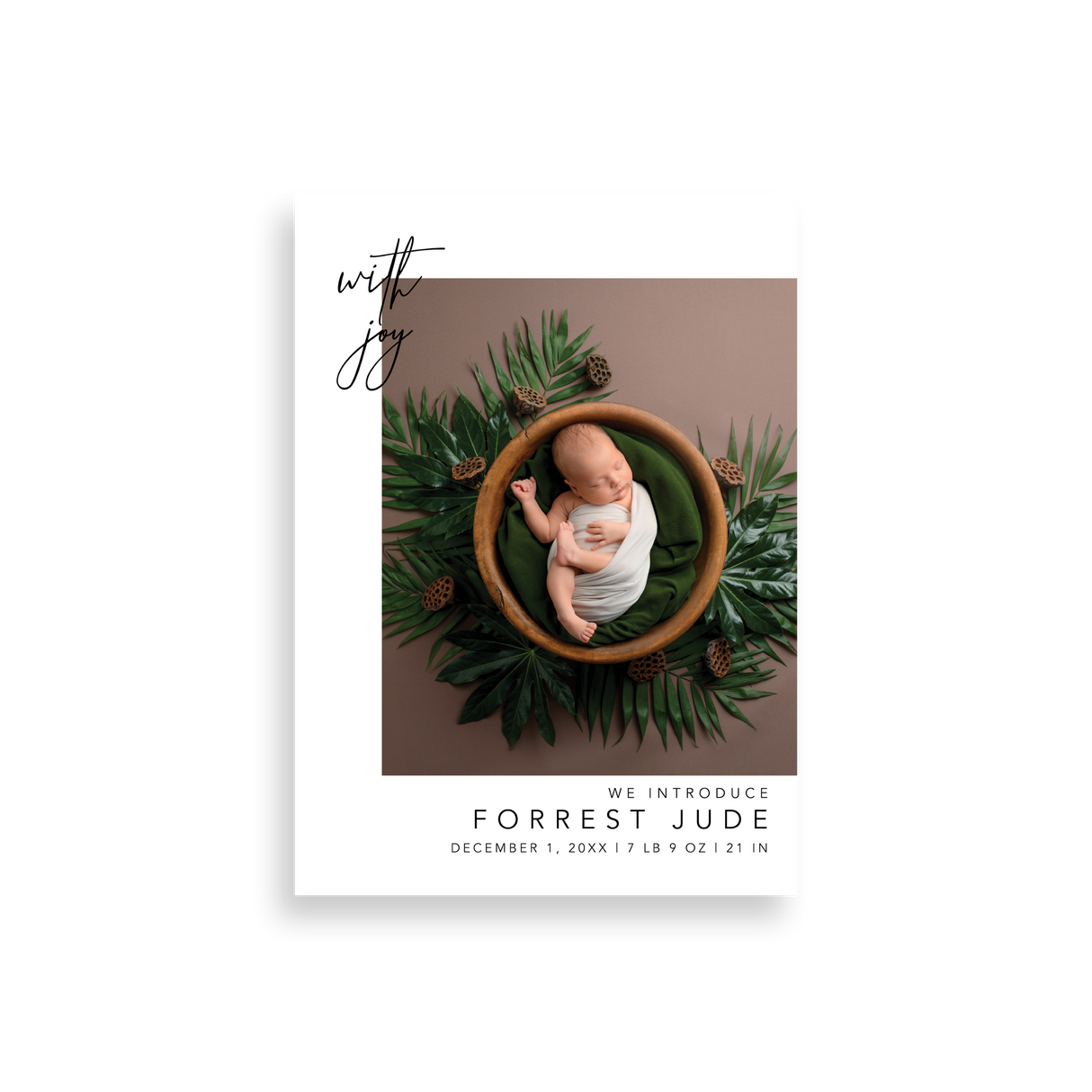 Joyful birth announcement