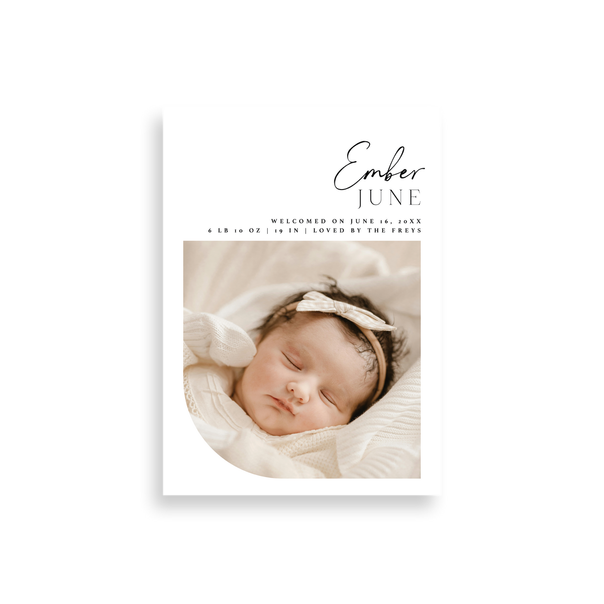 Modern Arc birth announcement