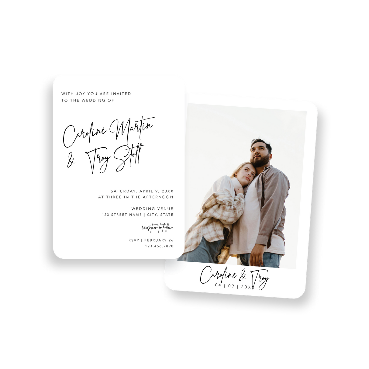 Prestige Script invitation rounded