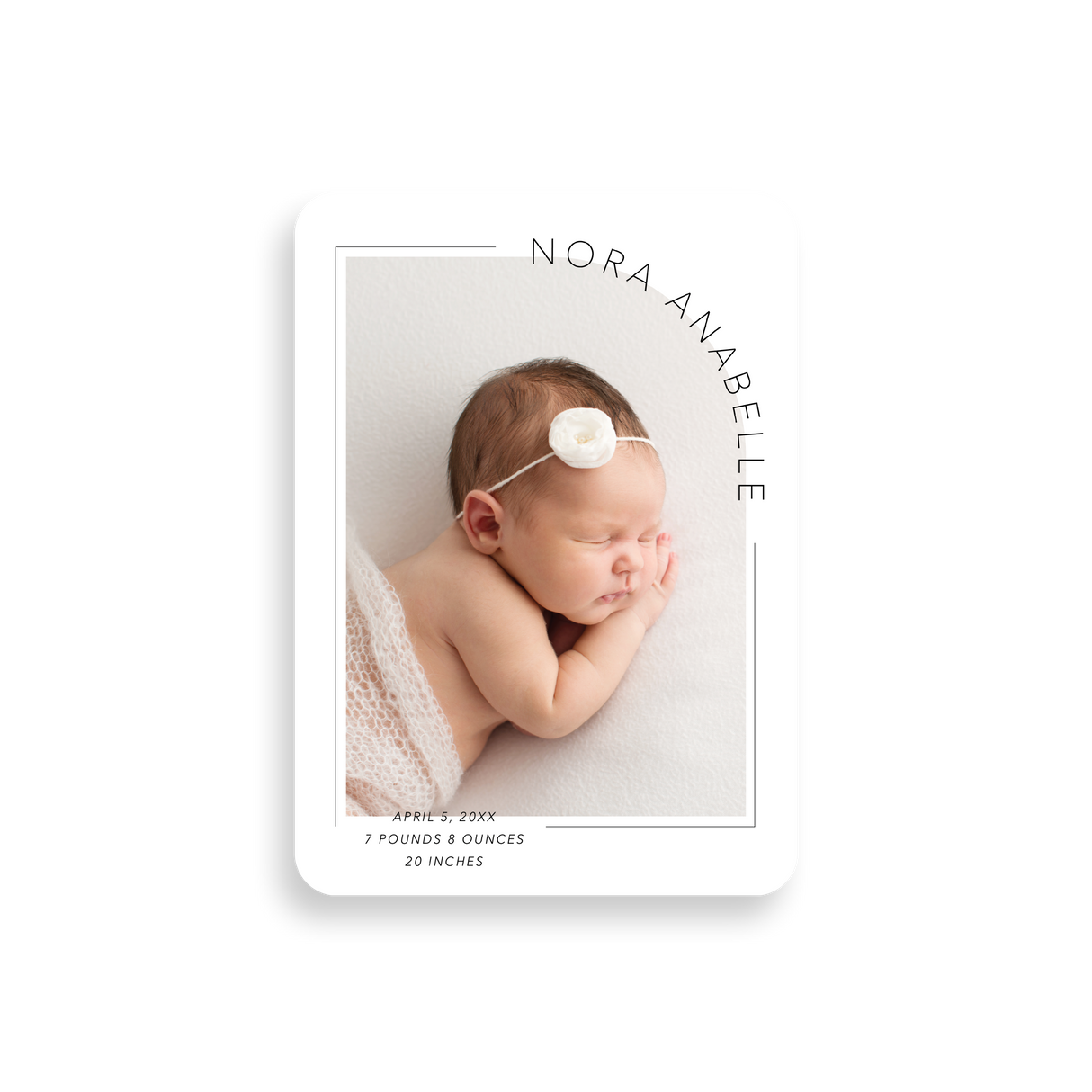 Rounded Corner birth announcement rounded corners