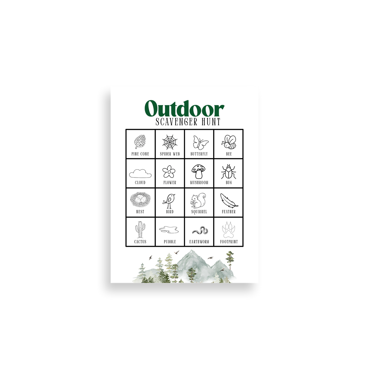 Outdoor Scavenger Hunt | FREE Kid's Printable
