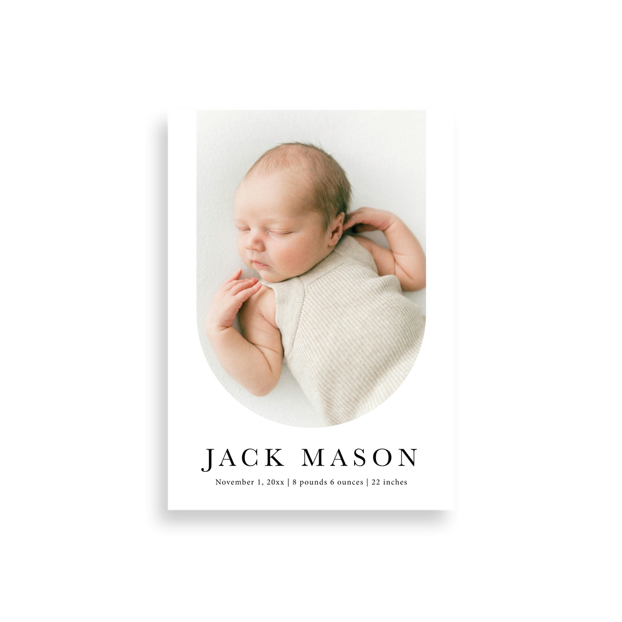 Simple Rounded birth announcement