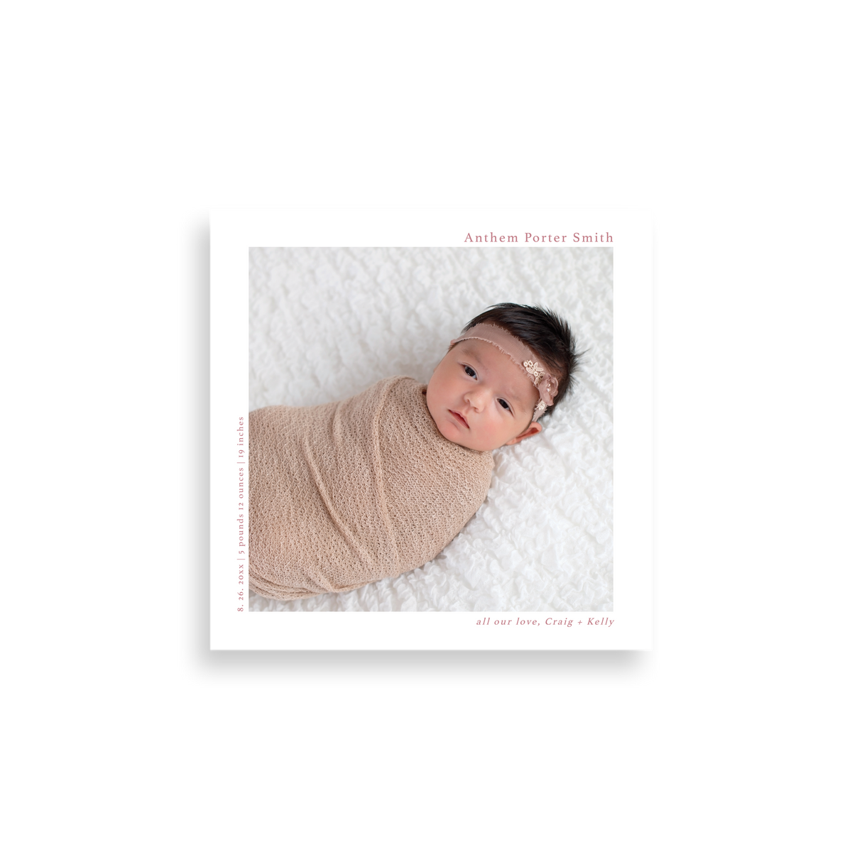 Simple Square birth announcement