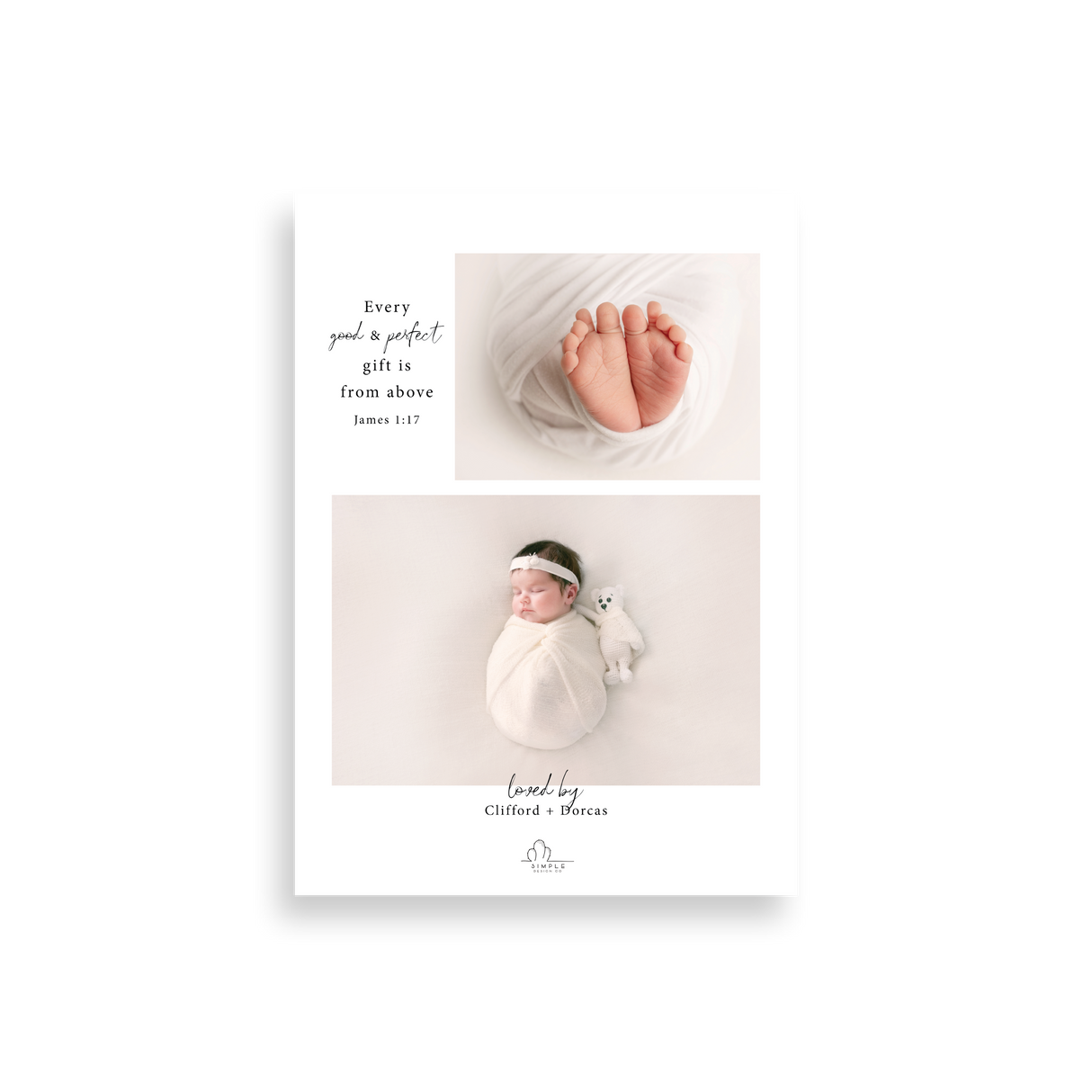 Welcoming birth announcement