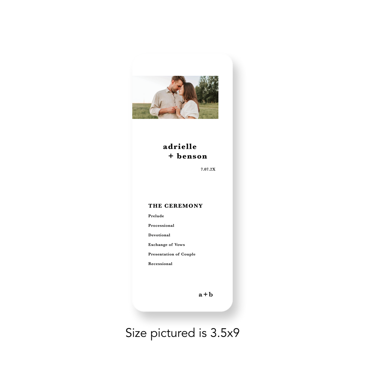 Where It All Began wedding program rounded corners
