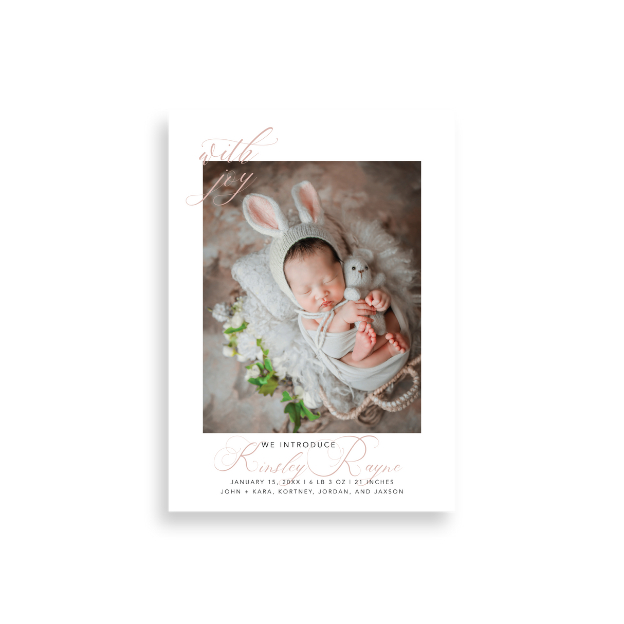 With Joy birth announcement