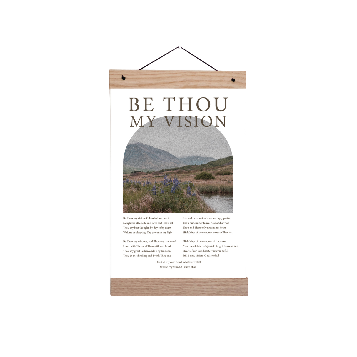 Be Thou My Vision 11x17 hymn print, arched mountain landscape
