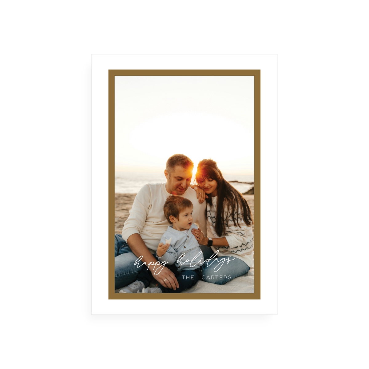 Gold Frame Holiday Card - front