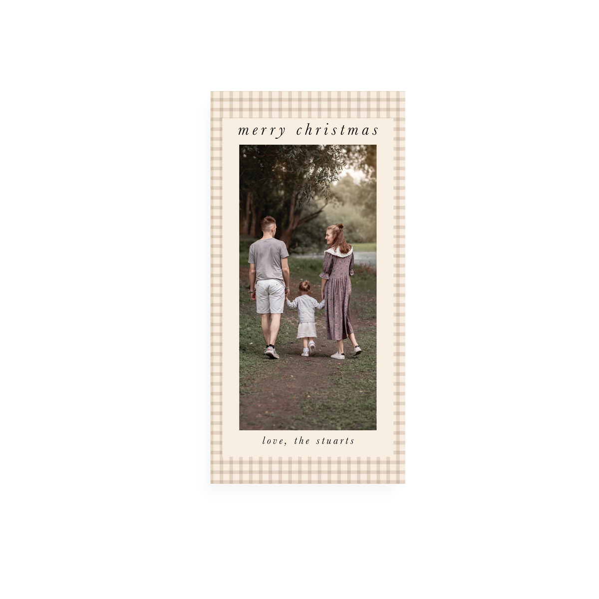 Light Plaid Christmas Card front