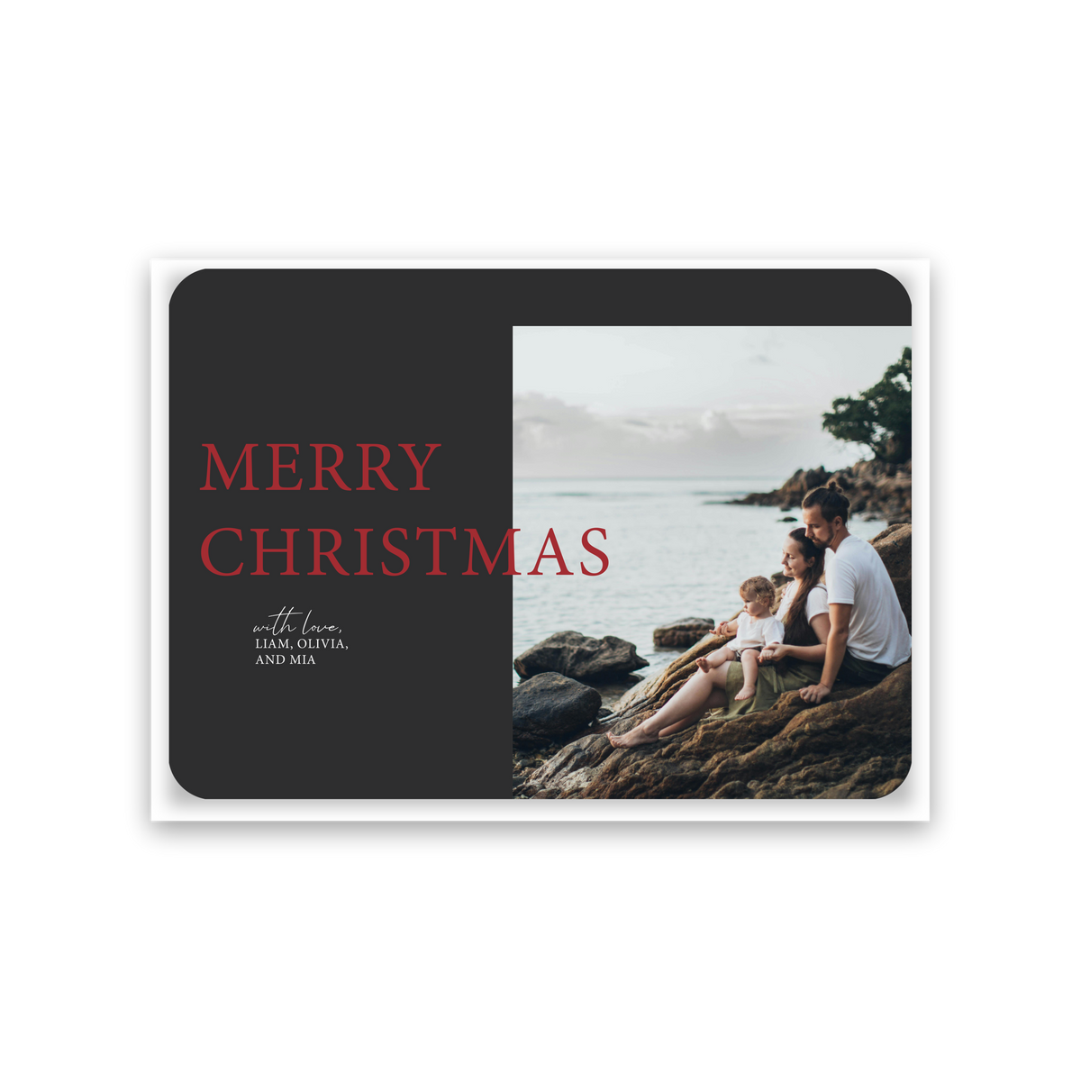 Red Merry Christmas card
