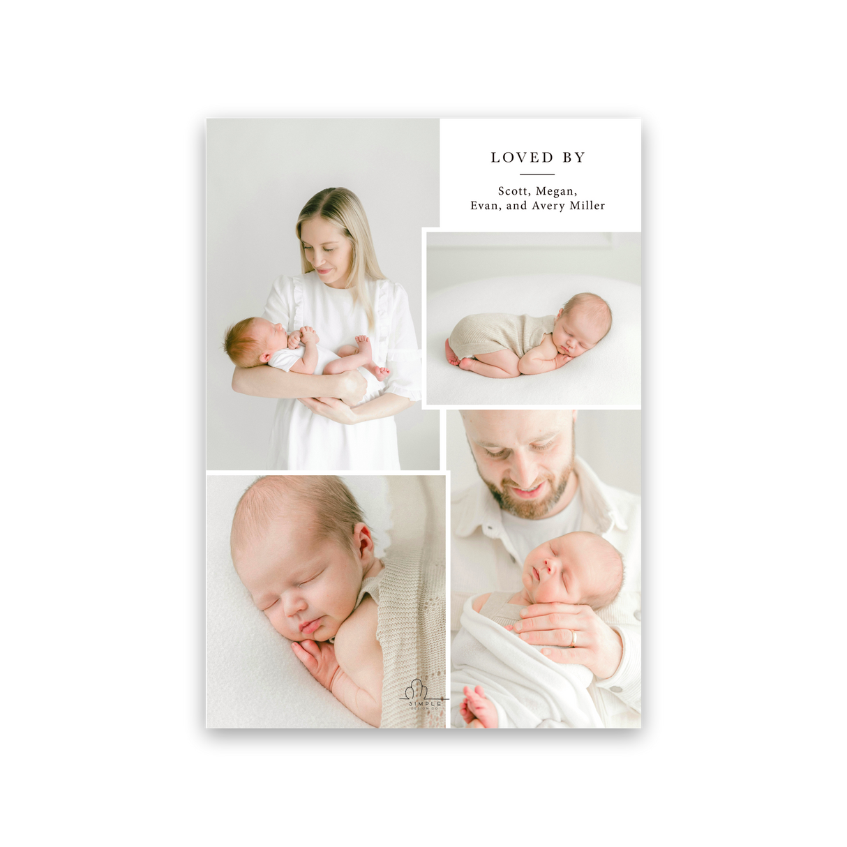 Simple Rounded birth announcement back design