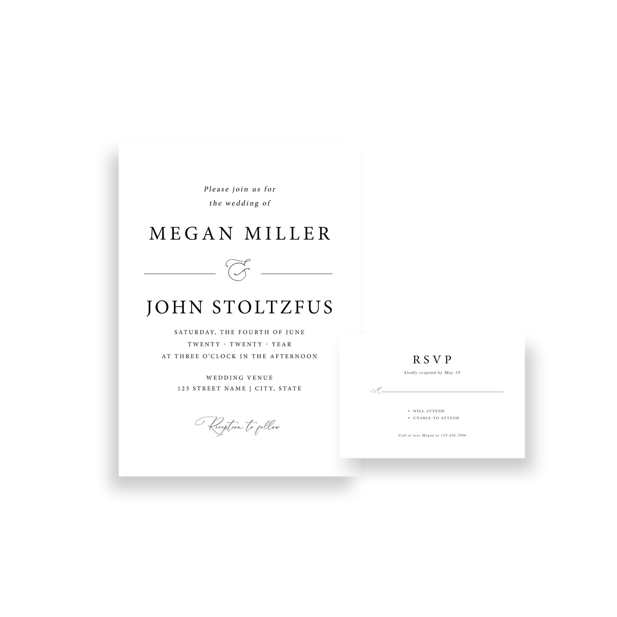 simplistic white invitation