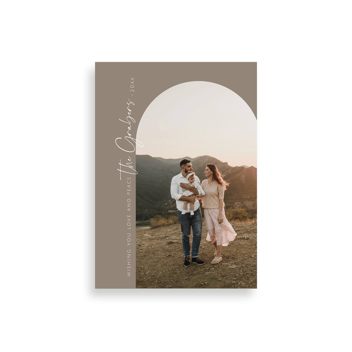 tan arched love peace