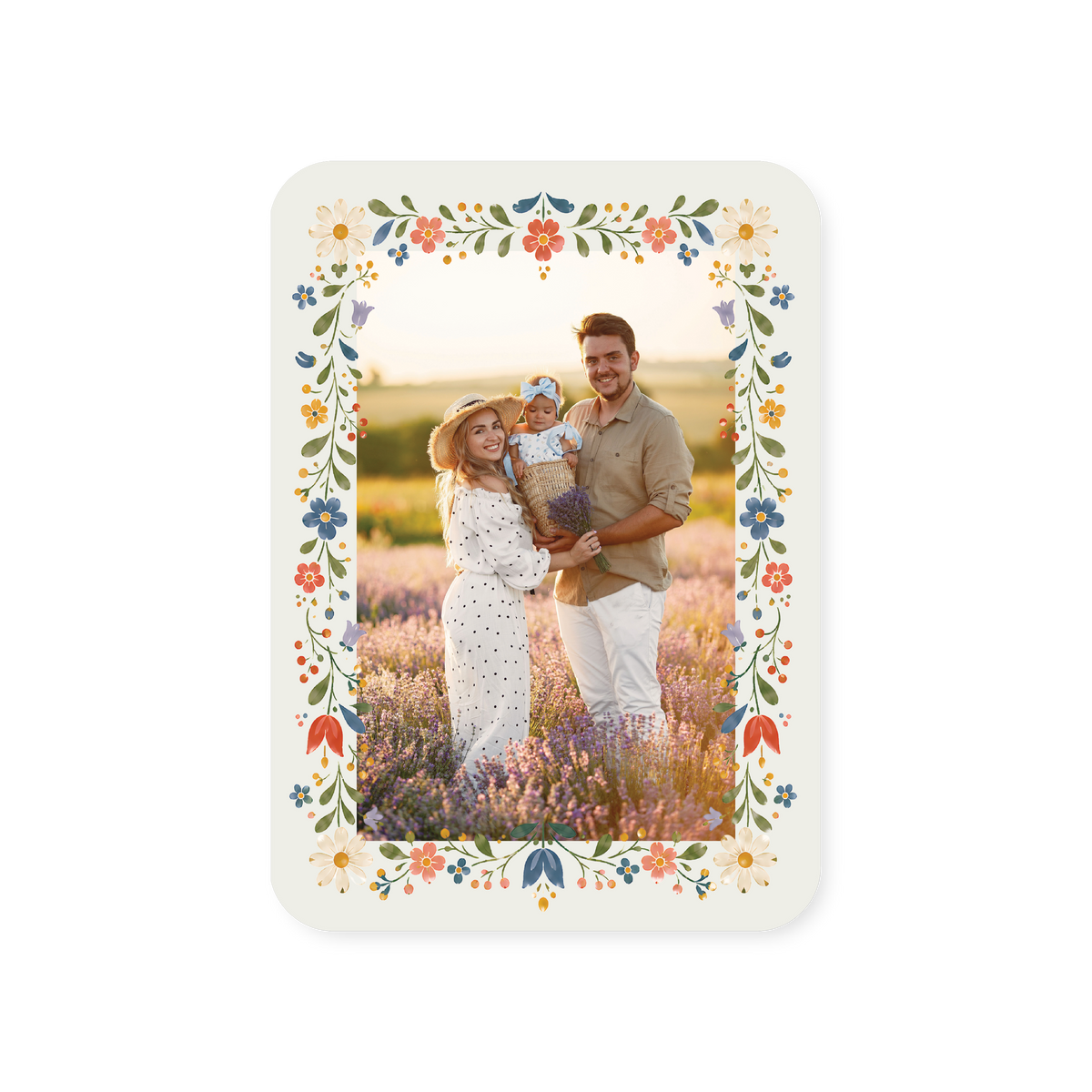 Vertical Whimsy Holiday Card - rounded corners