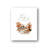 I Choose Thanksgiving 8x10 art print, autumn cottage watercolor