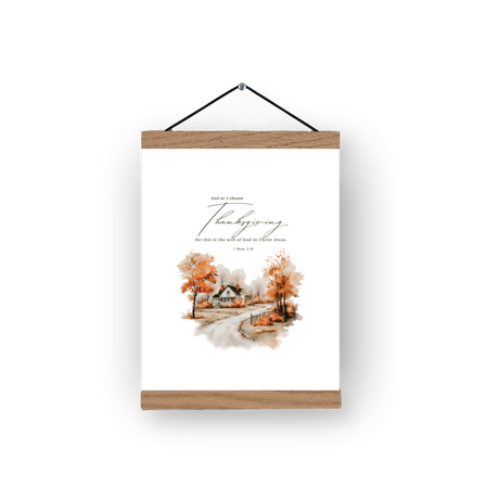 I Choose Thanksgiving print shown with 8 inch minimal magnetic hanger