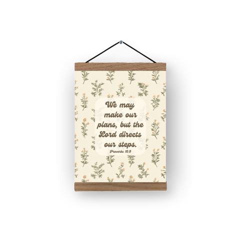 We May Make Our Plans print shown with 8 inch minimal magnetic hanger