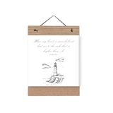 Lead Me To The Rock print shown with 8 inch regular wooden magnetic hanger