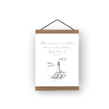 Lead Me To The Rock print shown with 8 inch minimal magnetic hanger