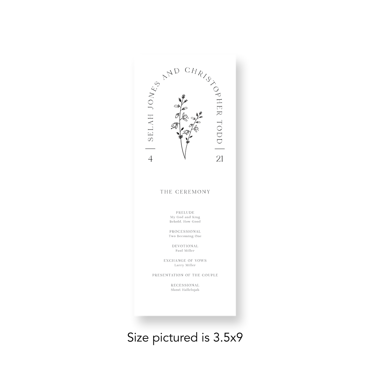Angele Arched wedding program