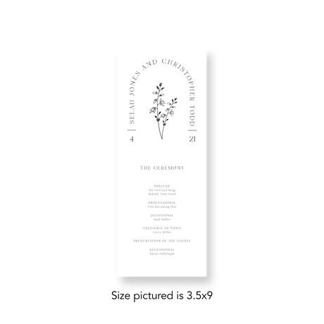 Angele Arched wedding program