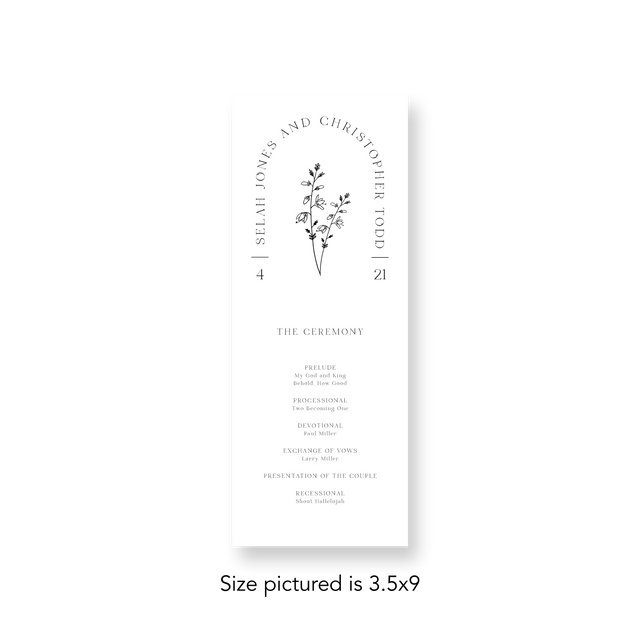 Angele Arched wedding program