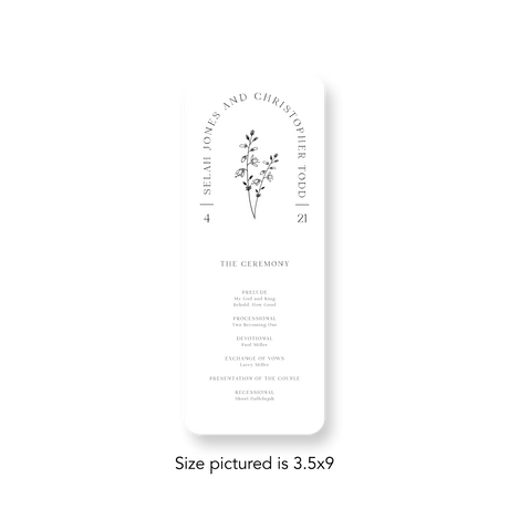 Angele Arched wedding program rounded corners