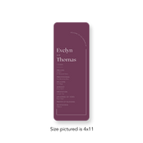 Arched Corner Mauve wedding program rounded corners