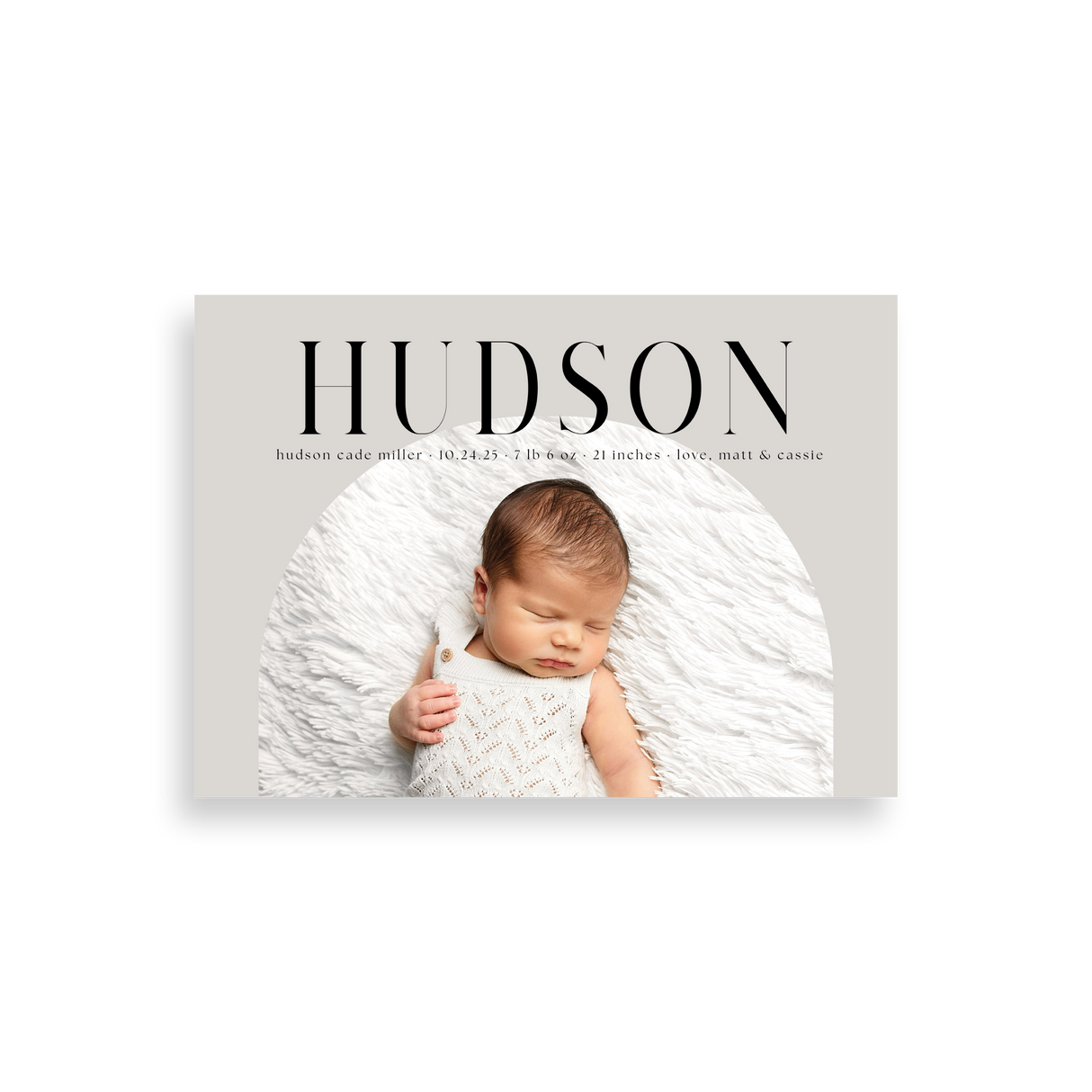 Arched Gray birth announcement