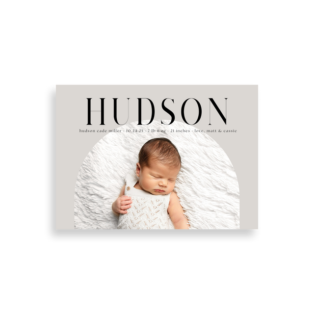 Arched Gray birth announcement