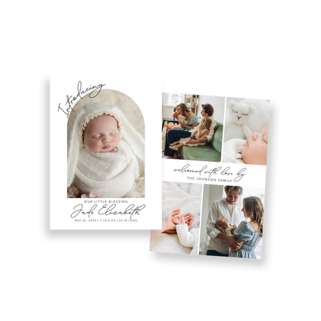 Arched Introducing birth announcement