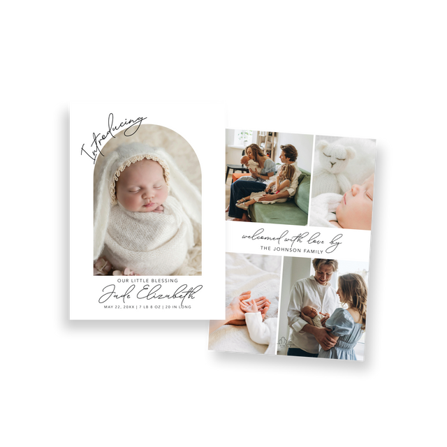 Arched Introducing birth announcement