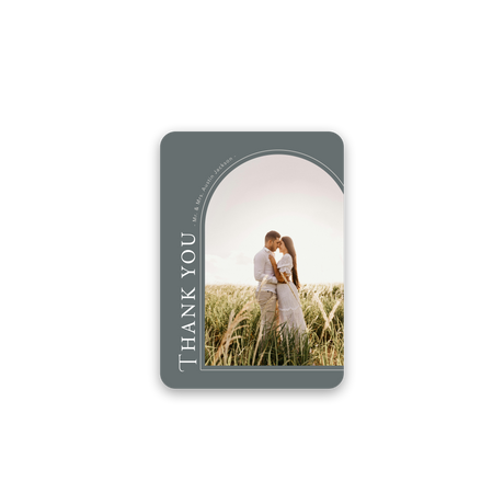 Arched Sage Wedding Thank You Card