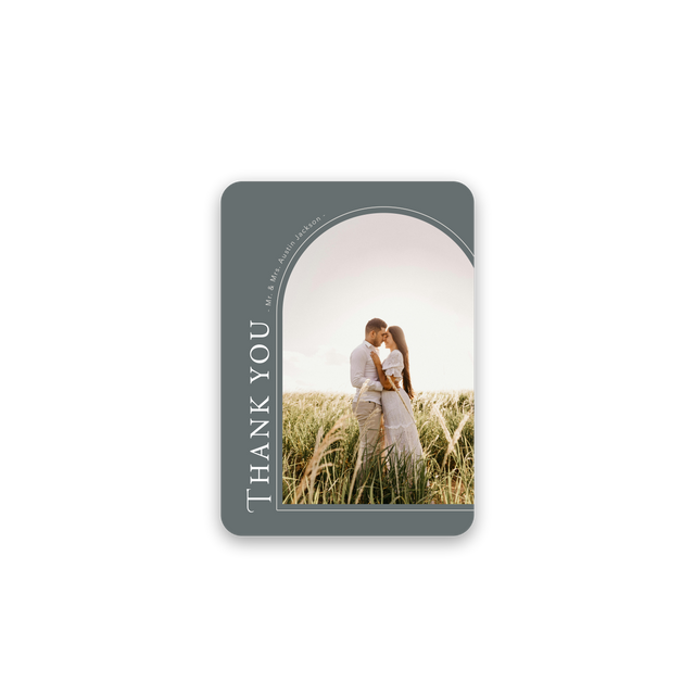 Arched Sage Wedding Thank You Card