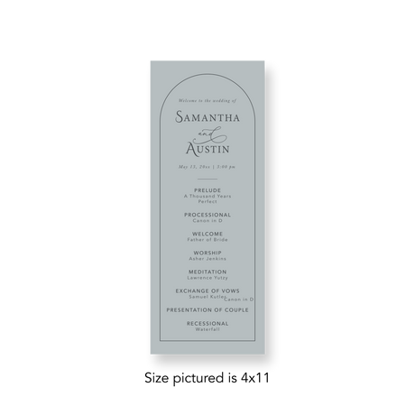 Arched Sage wedding program