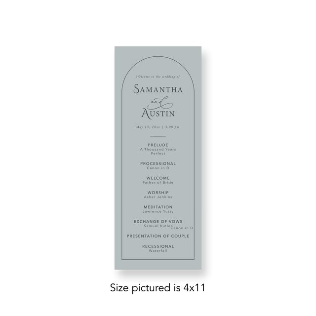 Arched Sage wedding program