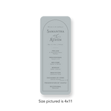 Arched Sage wedding program rounded corners
