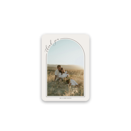 Arched Wildflower Wedding Thank You Card
