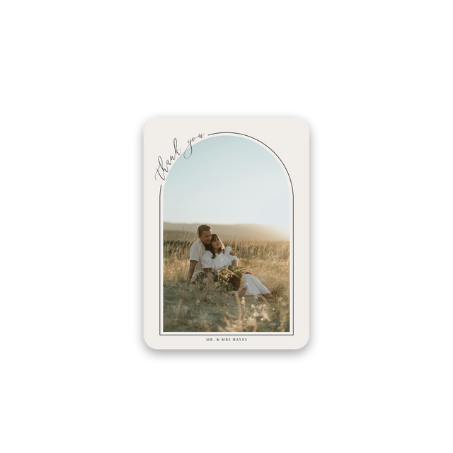 Arched Wildflower Wedding Thank You Card