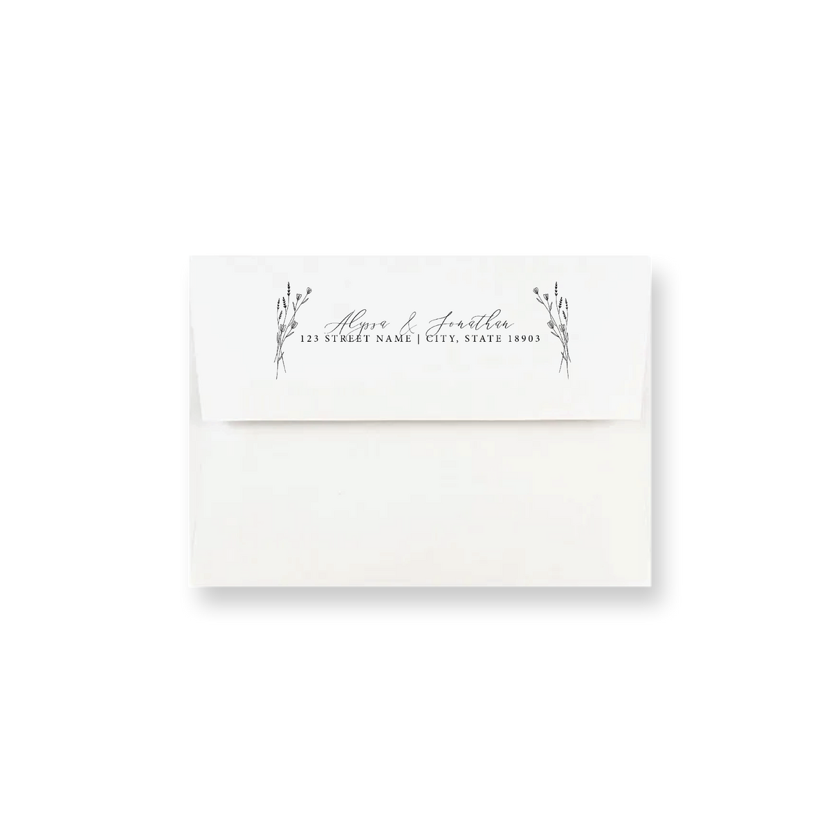 Arched Wildflower wedding envelope