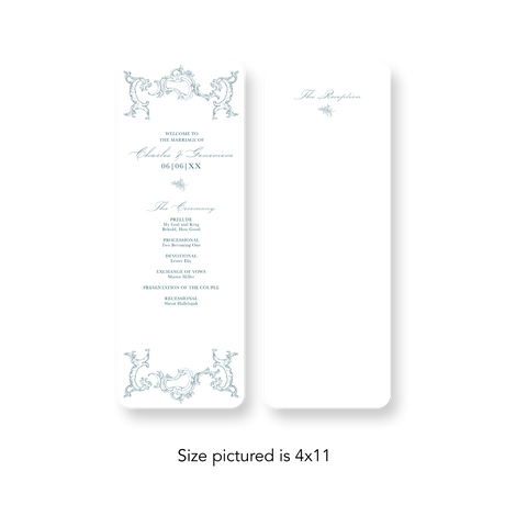 Baroque wedding program rounded corners